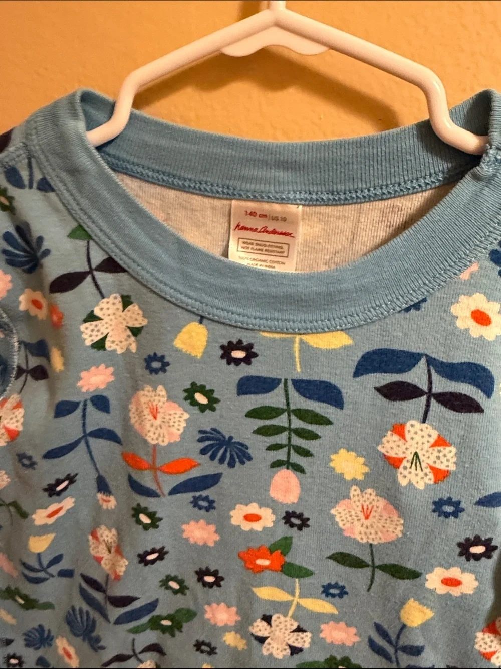 Hanna Andersson Kids Blue Floral Long-Sleeve Pajama Set